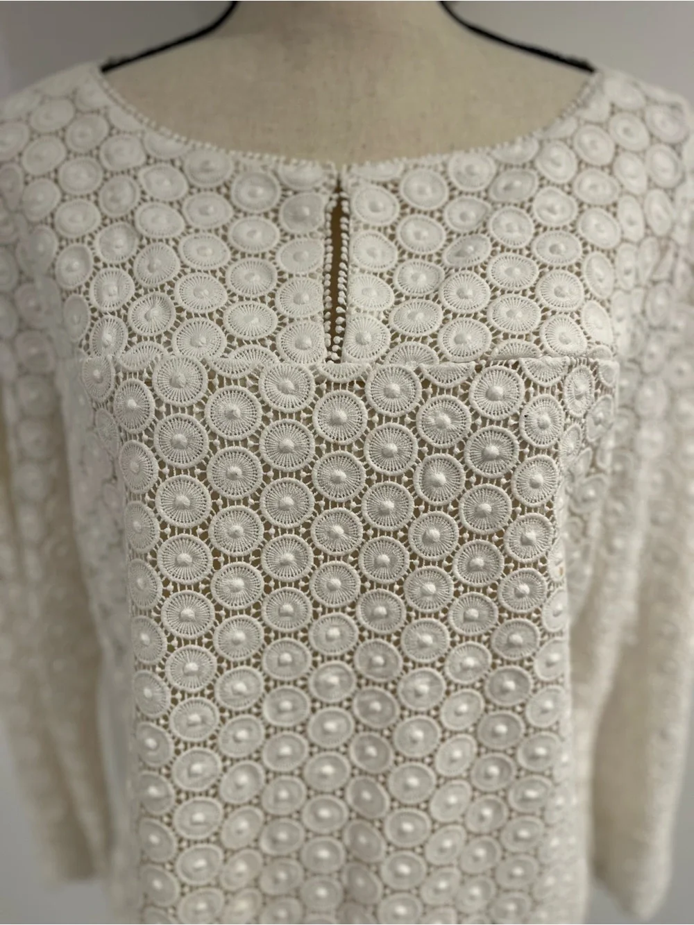 Tory Burch Ivory Lace Crochet Tunic Top - Women